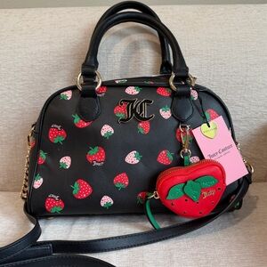 Juicy Couture Strawberry Purse Sweet N Juicy Bowler
Bag Black NWT